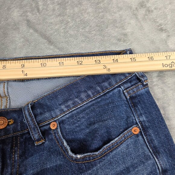 Madewell Jeans Womens 28 Blue Slim Boyjean Raw Hem Ankle Stretch Denim Preppy - Picture 9 of 11